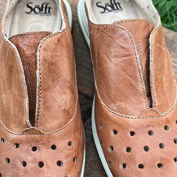 SOFFT BRAND LEATHER SLIP ON SHOES LIGHT BROWN/TAN SIZE 7.5 - Picture 5 of 17